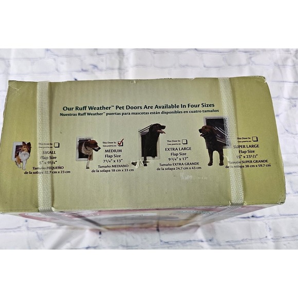 Ideal Pet Products RUFF WEATHER Dog Door Medium 7.25" x 13" Flap SEALED - Picture 8 of 9